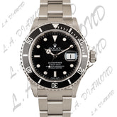PRE-OWNED STAINLESS STEEL SUBMARINER ROLEX 16610 BLACK - LA DIAMOND